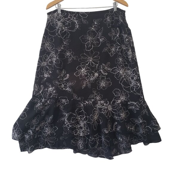 Vintage 90s Wet Seal Floral Print Skirt Size XL  Ruffle Hem Fairy Grunge Y2K - Picture 1 of 5